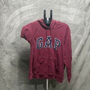 GAP Burgundy Fleece Hoodie Sweatshirt Pullover Hooded Pocket Women's Size Medium